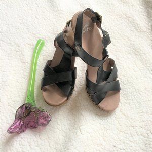 Dansko Daniela Black Leather Strappy Sandals